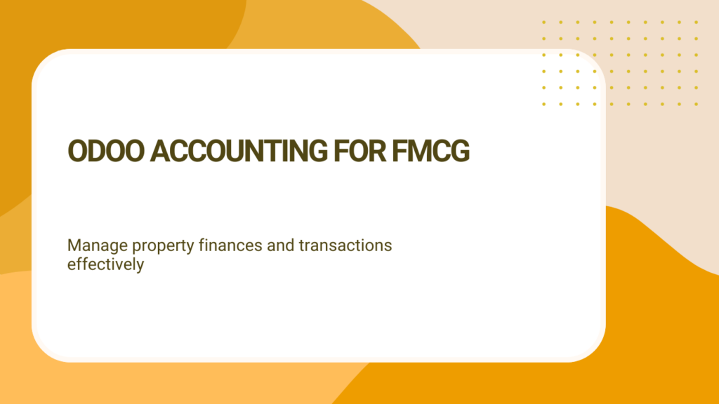 Odoo accounting ERP dashboard for FMCG companies managing invoices, inventory costs, and financial reporting